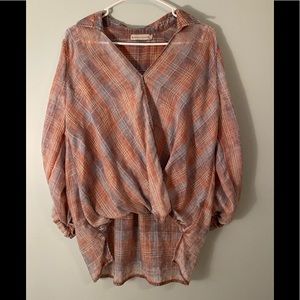 Paper Crane Plaid Top